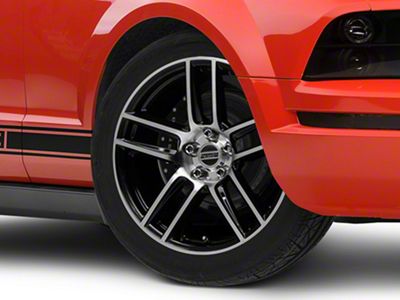 Laguna Seca Style Gloss Black Machined Wheel; 19x9 (2024 Mustang)