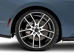 Magnetic Style Gloss Black Machined Wheel; Rear Only; 20x10; 48mm Offset (24-26 Mustang)