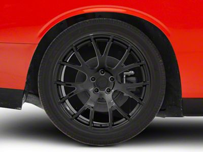 Hellcat Style Gloss Black Wheel; Rear Only; 20x10.5; 25mm Offset (08-23 RWD Challenger, Excluding Widebody)