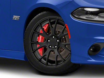 Hellcat Style Matte Black Wheel; Rear Only; 20x10 (11-23 RWD Charger)