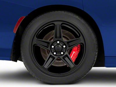 SRT Demon Style Satin Black Wheel; Rear Only; 20x10.5; 22mm Offset (11-23 RWD Charger)