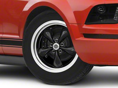 American Racing TORQ THRUST M Gloss Black Machined Wheel; 17x8; 30mm Offset (05-09 Mustang GT, V6)