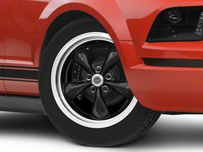 American Racing TORQ THRUST M Gloss Black Machined Wheel; 18x9; 24mm Offset (05-09 Mustang GT, V6)