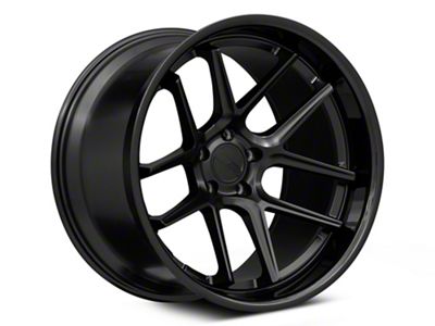 American Racing Bishop Matte Black with Gloss Black Lip Wheel; Rear Only; 20x11; 22mm Offset (06-10 RWD Charger)