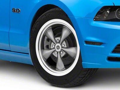 American Racing TORQ THRUST M Anthracite Gray Wheel; 18x9; 24mm Offset (10-14 Mustang GT w/o Performance Pack, V6)