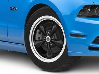 American Racing TORQ THRUST M Gloss Black Machined Wheel; 18x9; 24mm Offset (10-14 Mustang GT w/o Performance Pack, V6)