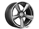 American Racing TTF Matte Anthracite with Machined Lip Wheel; Rear Only; 20x11 (10-14 Mustang)