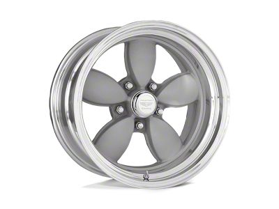 American Racing Classic 200S Vintage Silver Center with Polished Barrel Wheel; Rear Only; 17x11; 0mm Offset (15-23 Mustang GT w/o Performance Pack, , V6)