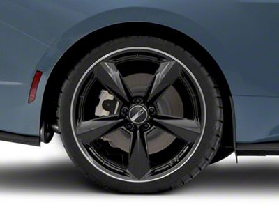 American Racing TTF Gloss Black with DDT Lip Wheel; Rear Only; 20x11; 50mm Offset (24-25 Mustang)