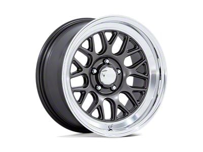 American Racing G-Force Matte Anthracite with Diamond Cut Lip Wheel; Rear Only; 18x10; 12mm Offset (93-02 Camaro)