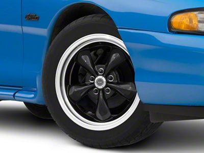 American Racing TORQ THRUST M Gloss Black Machined Wheel; 17x8; 30mm Offset (94-98 Mustang)