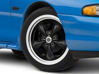 American Racing TORQ THRUST M Gloss Black Machined Wheel; 17x9; 24mm Offset (94-98 Mustang)