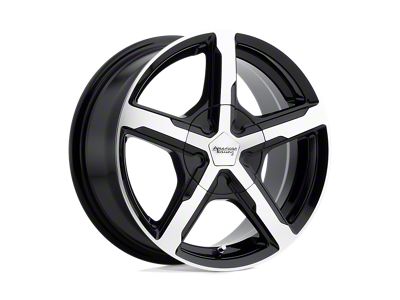 American Racing Trigger Gloss Black Machined Wheel; 16x7; 40mm Offset (94-98 Mustang)
