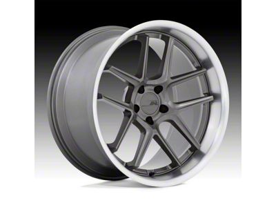 American Racing Bishop Matte Gunmetal with Machined Lip Wheel; Rear Only; 20x11 (08-23 RWD Challenger, Excluding Widebody)