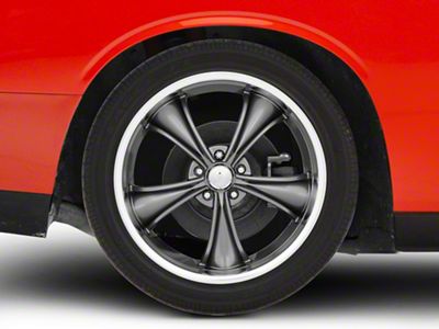 American Racing BOSS Graphite with Diamond Cut Lip Wheel; Rear Only; 20x10; 20mm Offset (08-23 RWD Challenger, Excluding SRT Demon)