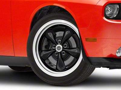 American Racing TORQ THRUST M Gloss Black Machined Wheel; 22x9.5; 18mm Offset (08-23 RWD Challenger, Excluding SRT Demon)