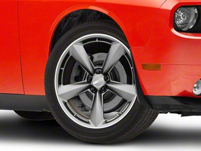 American Racing TTF Matte Anthracite with Machined Lip Wheel; 20x9.5; 15mm Offset (08-23 RWD Challenger, Excluding Widebody)