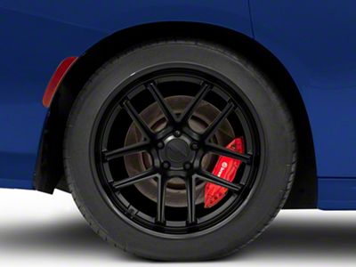 American Racing Bishop Matte Black with Gloss Black Lip Wheel; Rear Only; 20x11; 22mm Offset (11-23 RWD Charger, Excluding Widebody)