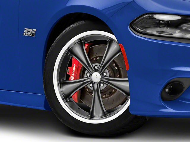 American Racing BOSS Graphite with Diamond Cut Lip Wheel; 20x8.5 (11-23 RWD Charger w/o Brembo, Excluding Widebody)
