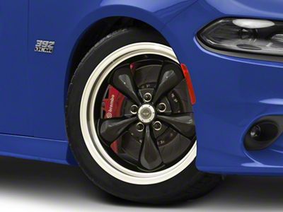 American Racing TORQ THRUST M Gloss Black Machined Wheel; 22x9.5; 18mm Offset (11-23 RWD Charger)