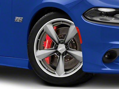 American Racing TTF Matte Anthracite with Machined Lip Wheel; 20x9.5; 15mm Offset (11-23 RWD Charger, Excluding Widebody)