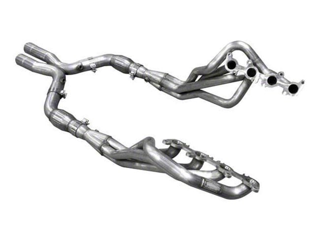 American Racing Headers 1-7/8 x 3-Inch Catted Long Tube Headers with X-Pipe; Bottle-Neck Eliminator (18-22 Mustang GT)