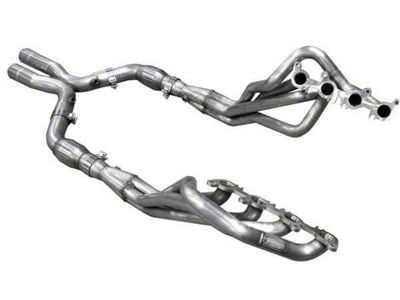 American Racing Headers 1-7/8 x 3-Inch Catted Long Tube Headers with X-Pipe; Bottle-Neck Eliminator (18-22 Mustang GT)