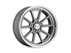 American Racing Draft Vintage Silver with Diamond Cut Lip Wheel; 18x10; 12mm Offset (24-25 Mustang)