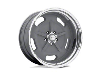 American Racing Salt Flat Mag Gray Center with Polished Barrel Wheel; Rear Only; 17x11; 0mm Offset (24-26 Mustang)