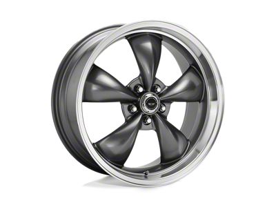 American Racing Torq Thrust M Anthracite with Machined Lip Wheel; 17x7; 0mm Offset (24-26 Mustang)