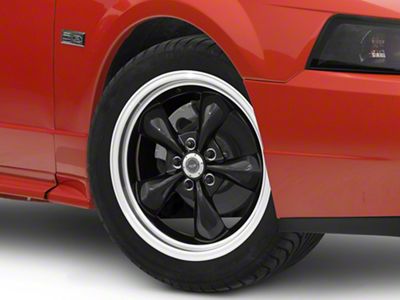 American Racing TORQ THRUST M Gloss Black Machined Wheel; 17x8; 30mm Offset (99-04 Mustang)