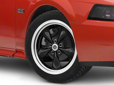 American Racing TORQ THRUST M Gloss Black Machined Wheel; 17x9; 24mm Offset (99-04 Mustang)