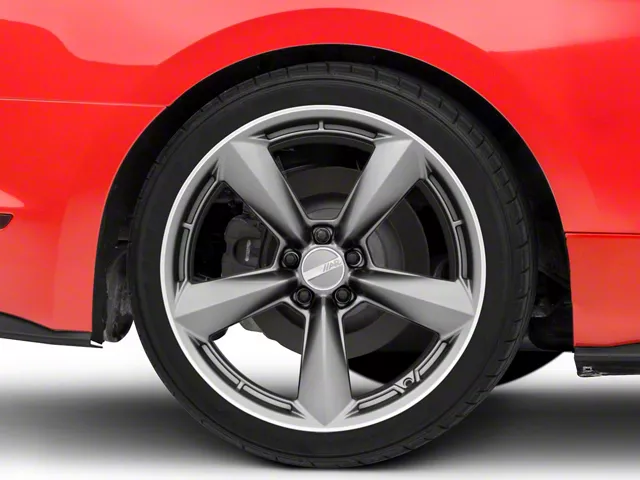 American Racing TTF Matte Anthracite with Machined Lip Wheel; Rear Only; 20x11 (15-23 Mustang GT, EcoBoost, V6)