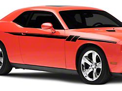 SEC10 Side Stripes with Hash Marks; Gloss Black (08-23 Challenger, Excluding Widebody)