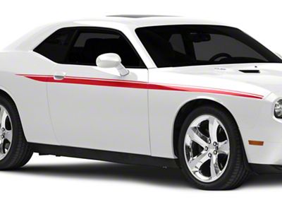 SEC10 Side Stripes; Red (08-23 Challenger, Excluding Widebody)