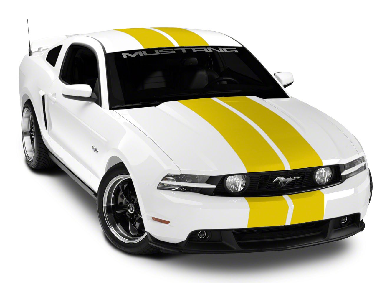 SEC10 Mustang GT500 Style Stripes; Yellow; 10-Inch 406958G05