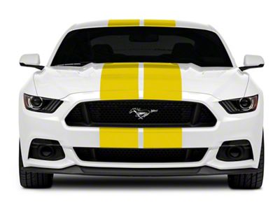 SEC10 GT500 Style Stripes; Yellow; 10-Inch (15-23 Mustang)