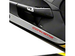 Door Guards with Corvette Inlay; Solid Bright Red (05-13 Corvette C6)