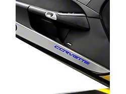 Door Guards with Corvette Inlay; Solid Dark Blue (05-13 Corvette C6)