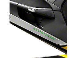 Door Guards with Corvette Inlay; Synergy Green Solid (05-13 Corvette C6)