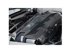 Engine Shroud Kit with Perforated Inserts; Brushed (20-26 Corvette C8 Coupe)
