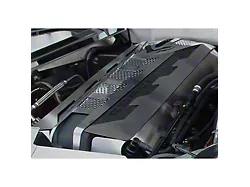 Engine Shroud Kit with Perforated Inserts; Brushed (20-24 Corvette C8 Coupe)