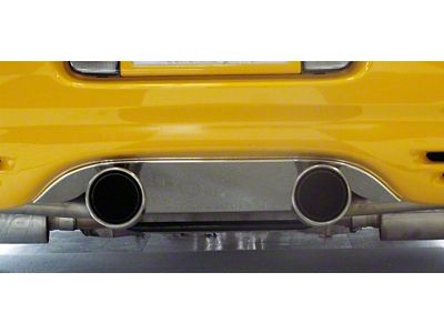 Exhaust Filler Panel for Borla Stinger Dual 4-Inch Round Pipes; Polished Stainless (97-04 Corvette C5)