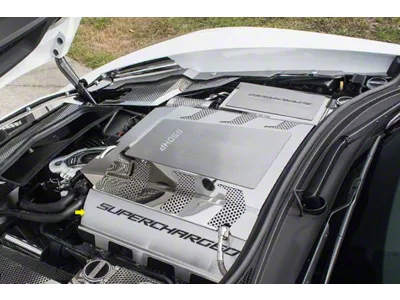 Fuel Rail Covers; Solid Black (15-19 Corvette C7 Z06)