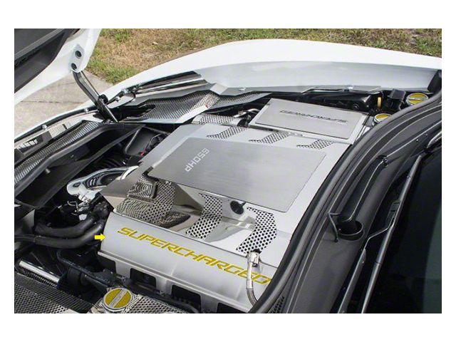 Fuel Rail Covers; Yellow Carbon Fiber (15-19 Corvette C7 Z06)