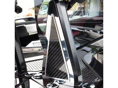 Hinge Dress-up Kit; Polished Carbon Fiber (20-25 Corvette C8)