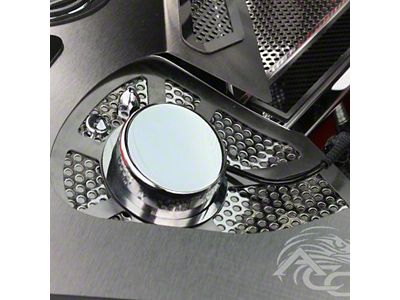 Perforated Shock Tower Cover Inserts with Chrome Cap (20-24 Corvette C8 Coupe)