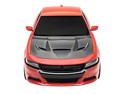 Anderson Composites Type-OE Hellcat Style Hood; Carbon Fiber (15-23 Charger)