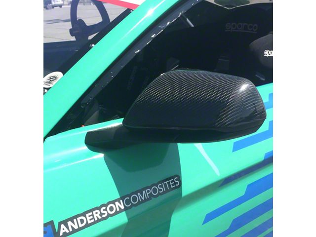 Anderson Composites Mirror Covers; Carbon Fiber (15-23 Mustang)