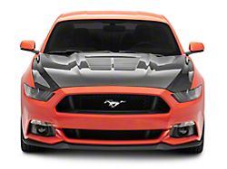 Anderson Composites Type-GT5 GT500 Style Hood; Double Sided Carbon Fiber (15-17 Mustang GT, EcoBoost, V6)